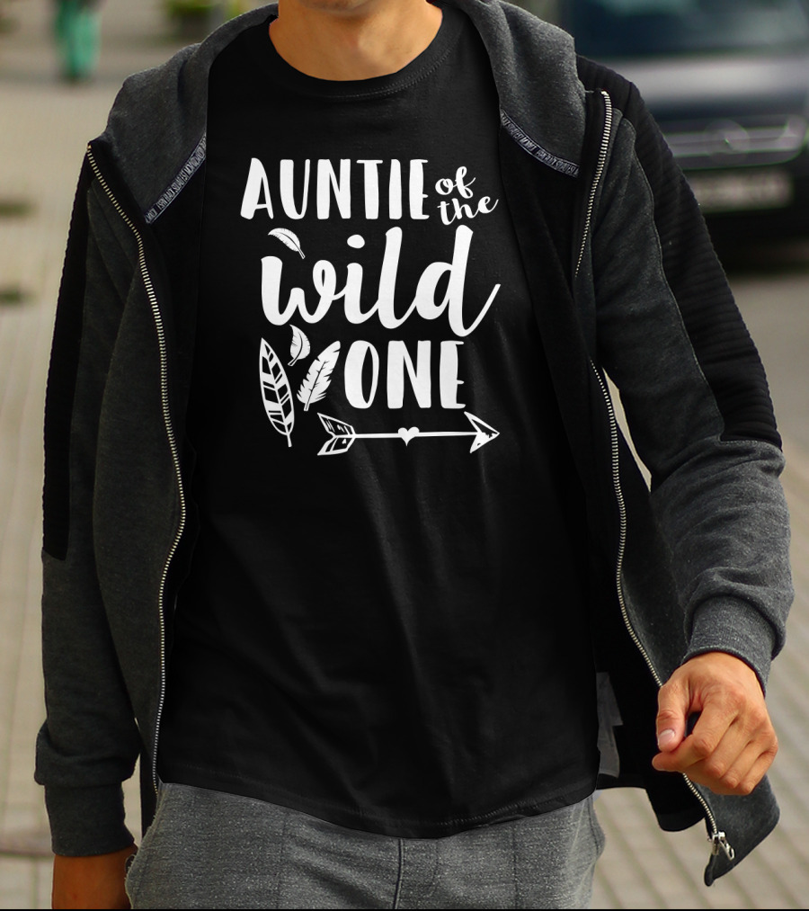 Auntie Of The Wild One 1st Birthday Arrow And Feathers T-Shirt