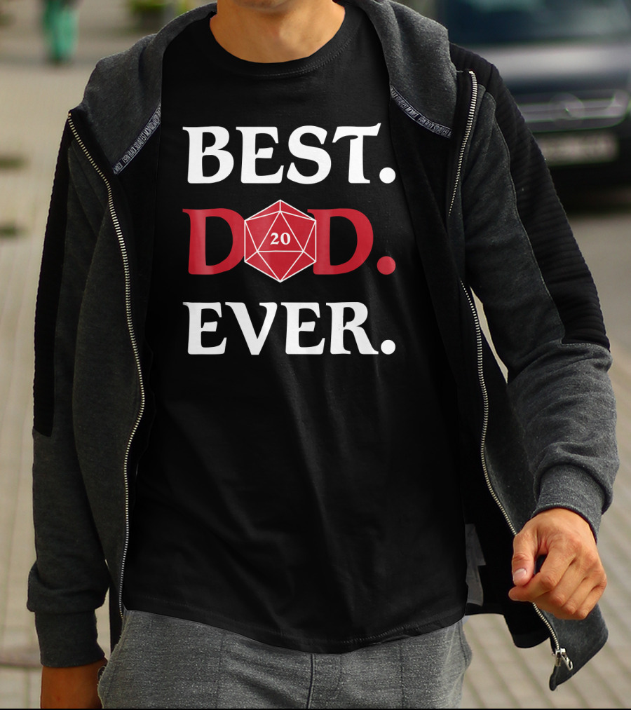 Best Dad Ever DnD 20 Sided Dice Role T-Shirt