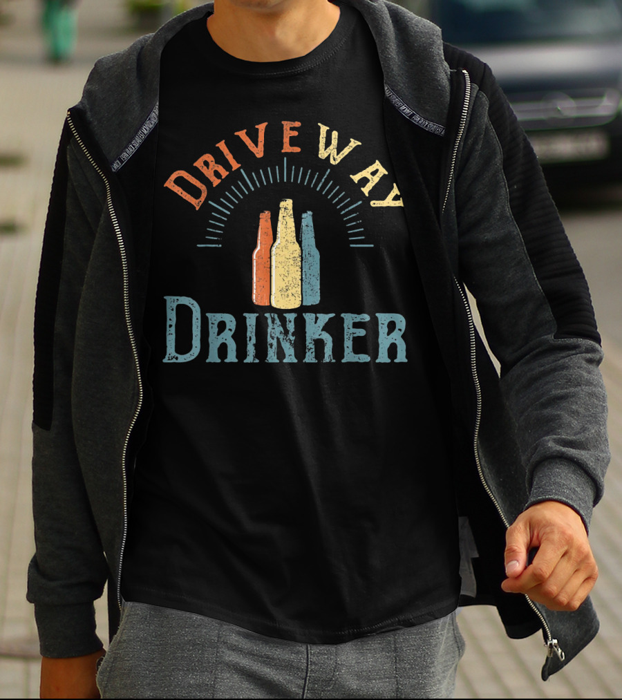Driveway Drinker Vintage Colorful Beverage Bottles T-Shirt
