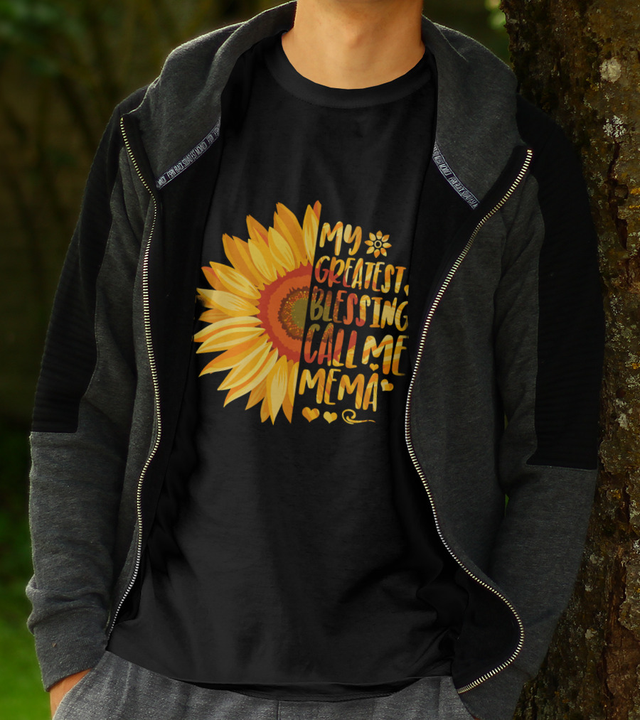 My Greatest Blessings Call Me Mema Sunflower Heart T-Shirt