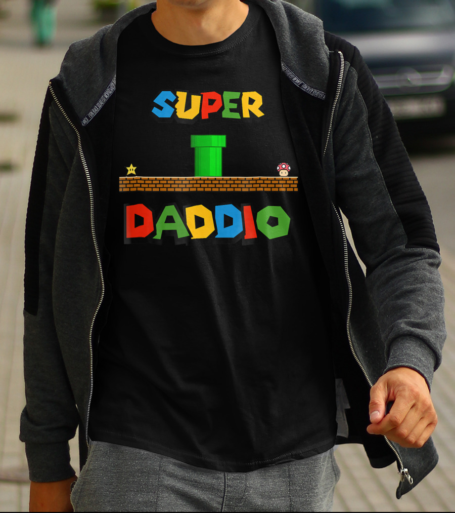 Super Daddio Nerdy Star Mushroom Pipe Block T-Shirt