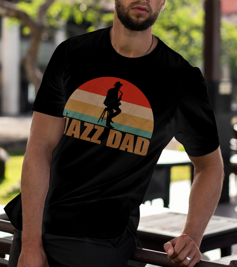 Jazz Dad Retro Vintage Saxophone T-Shirt