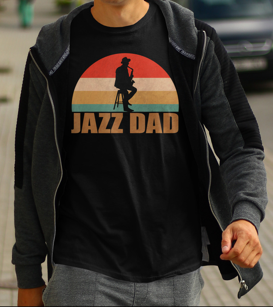 Jazz Dad Retro Vintage Saxophone T-Shirt