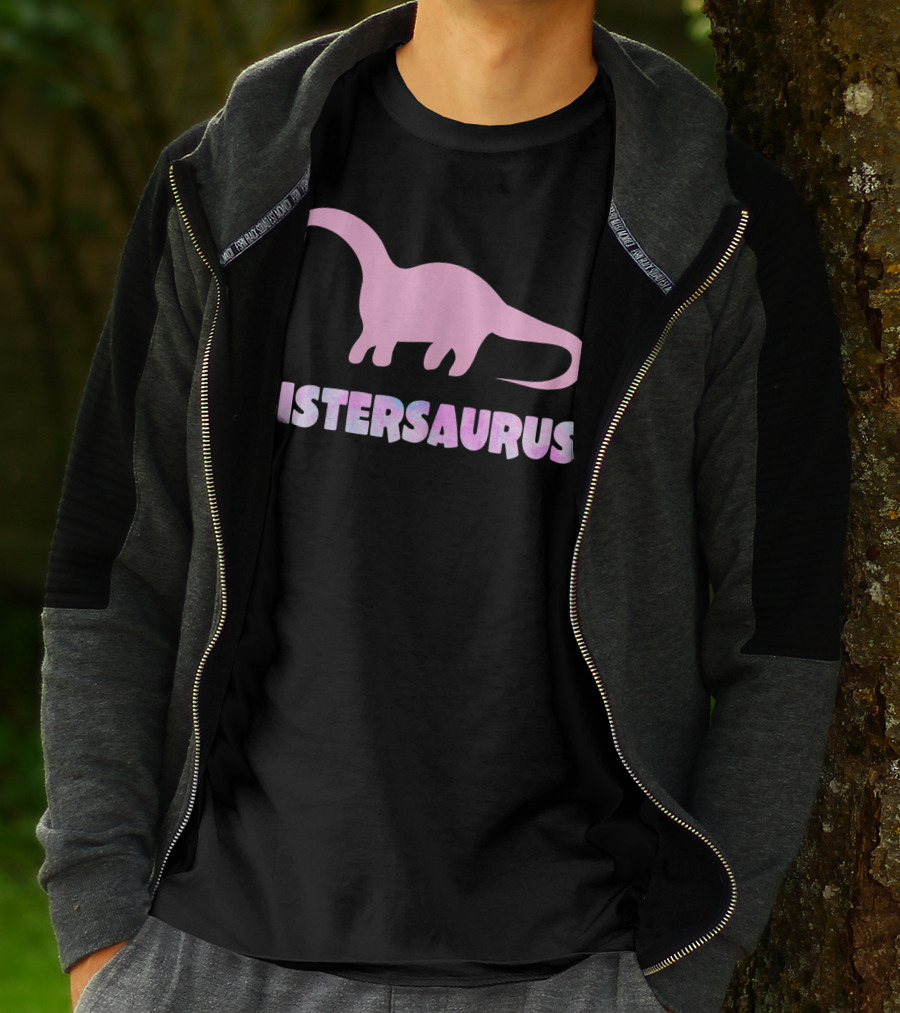 Sistersaurus Dinosaur Silhouette In T-Shirt