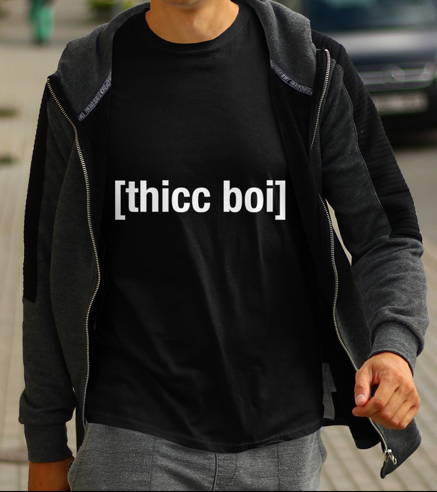 Thicc Boi Meme Text With Brackets T-Shirt