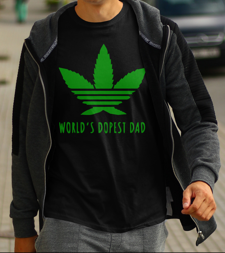 World's Dopest Dad Leaf T-Shirt