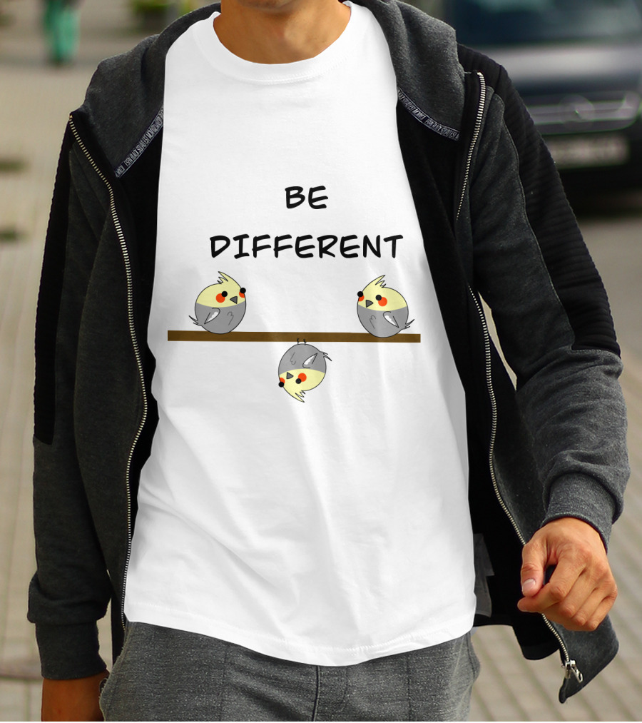 BE DIFFERENT Birb Motivation With Cute Cockatiel T-Shirt