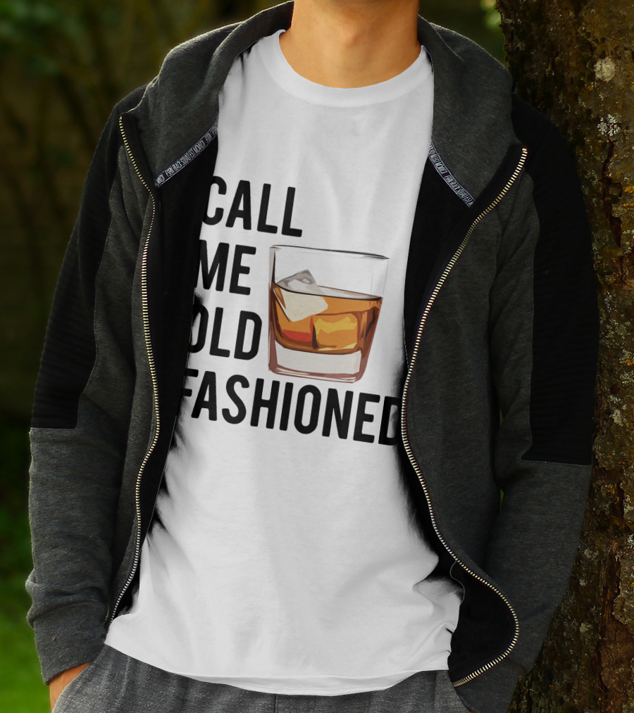 Call Me Old Fashioned Whiskey Cocktail Glass T-Shirt