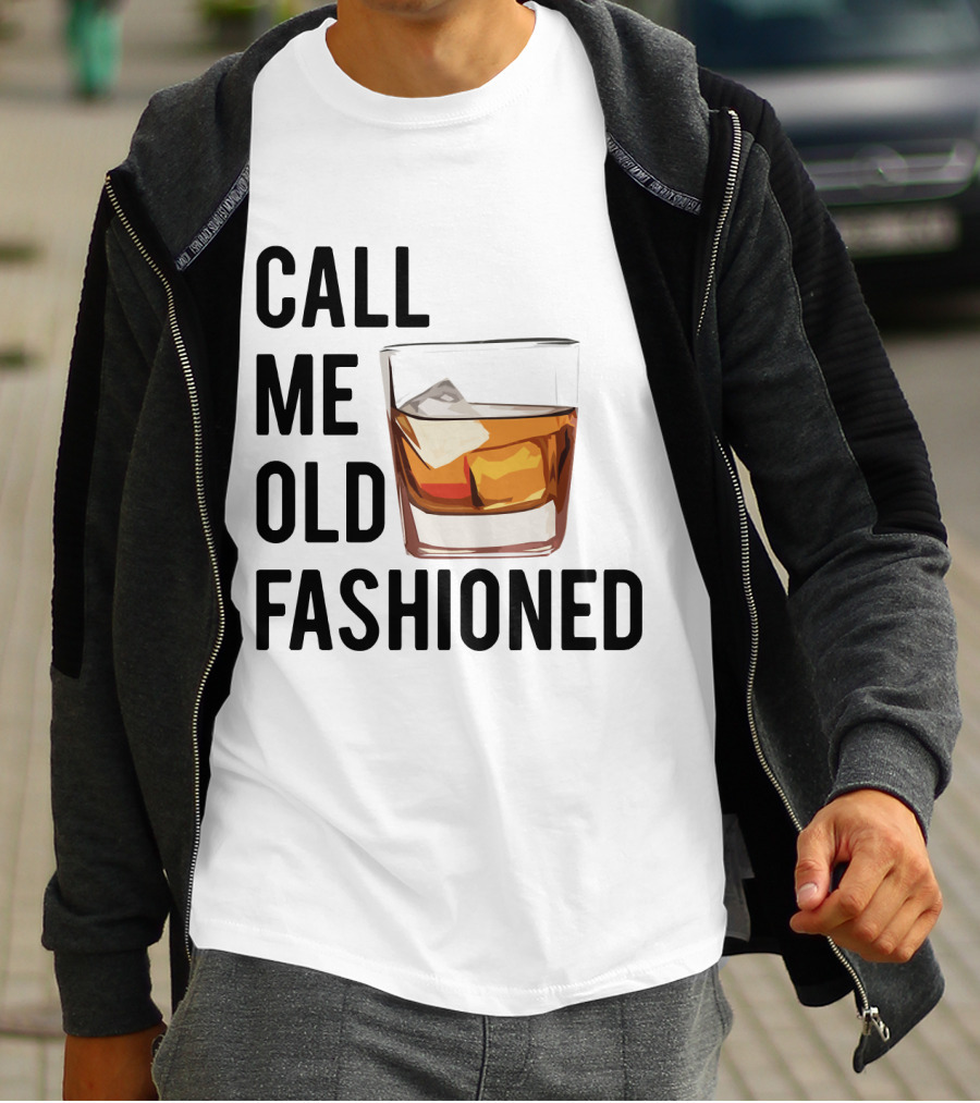 Call Me Old Fashioned Whiskey Cocktail Glass T-Shirt