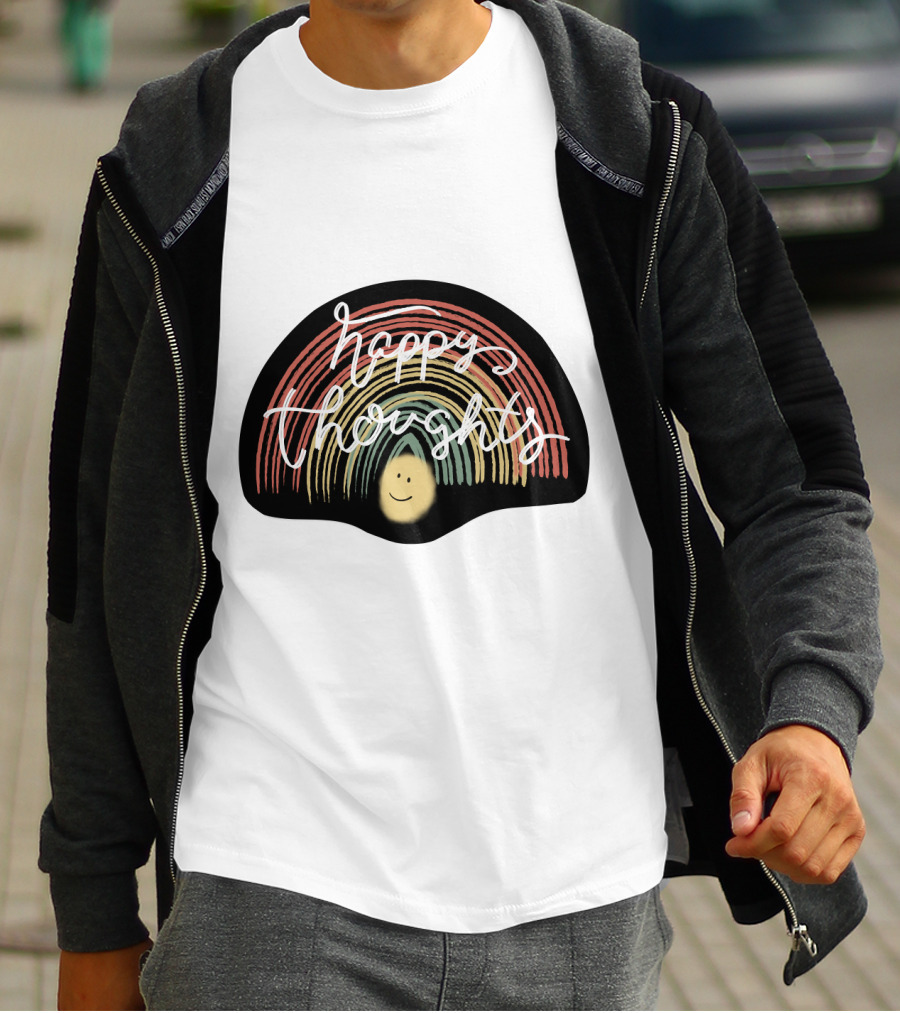 Happy Thoughts Rainbow Smiley Face T-Shirt
