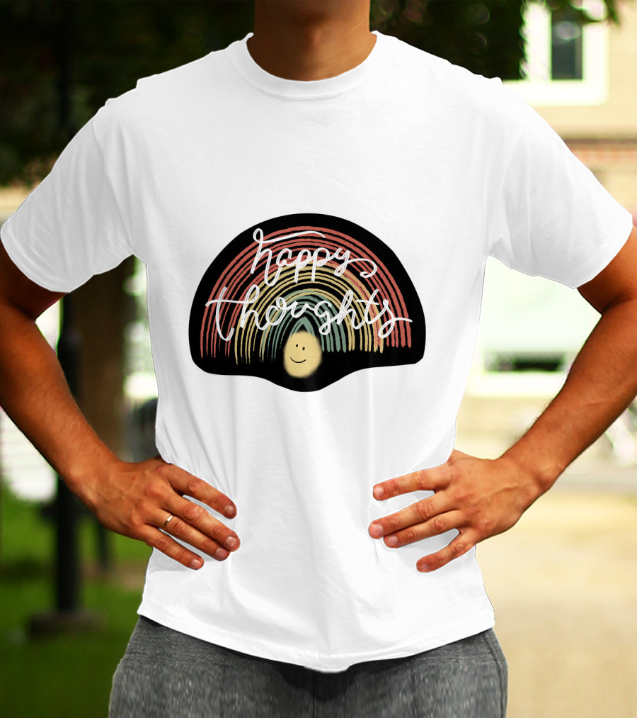 Happy Thoughts Rainbow Smiley Face T-Shirt