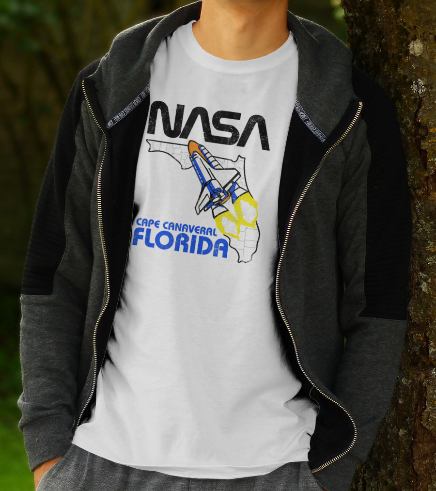 NASA Space Shuttle Florida Map Cape Canaveral T-Shirt