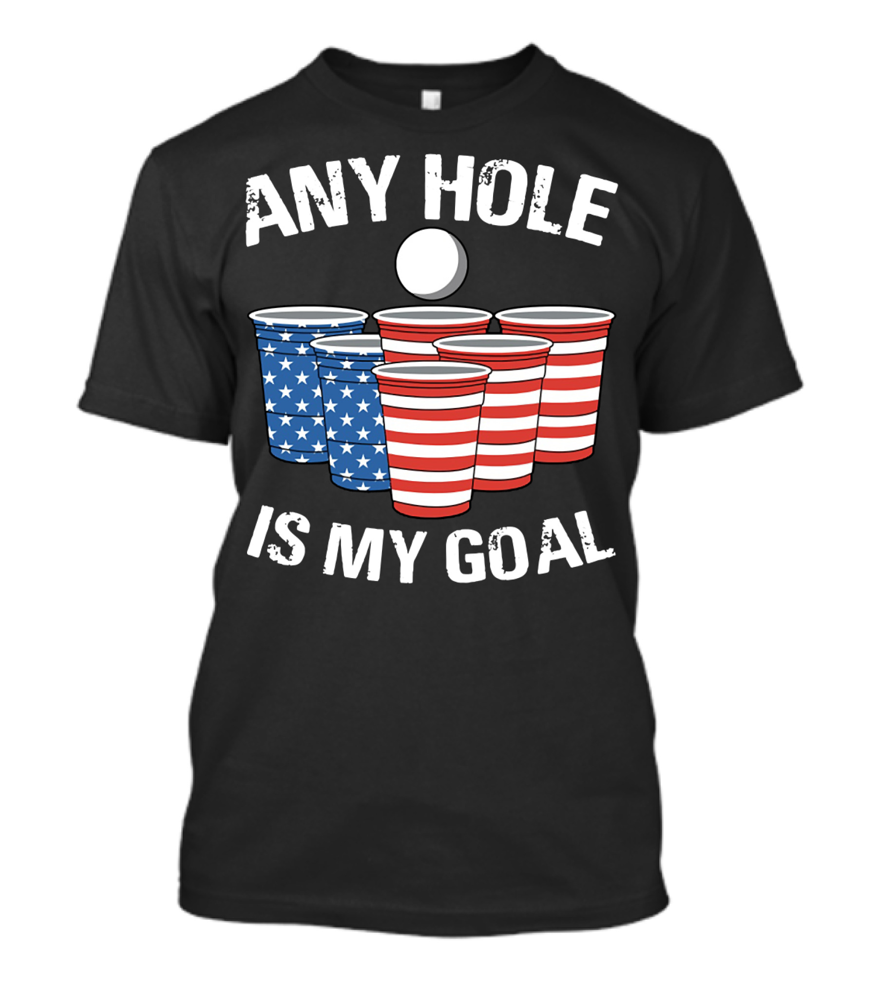 Any Hole Is My Goal Vintage USA Beer Pong Cups T-Shirt