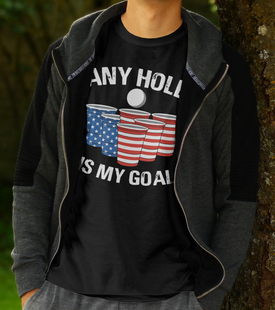Any Hole Is My Goal Vintage USA Beer Pong Cups T-Shirt