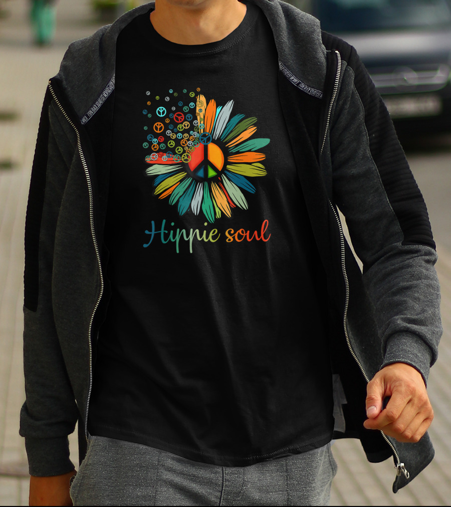 Hippie Soul Daisy Peace Sign Flower T-Shirt
