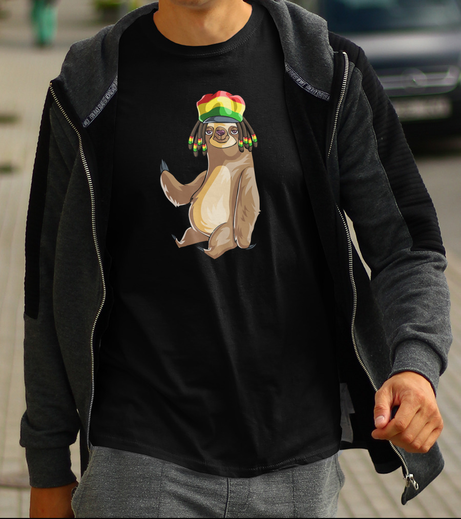 Jamaican Flag Rasta Sloth T-Shirt