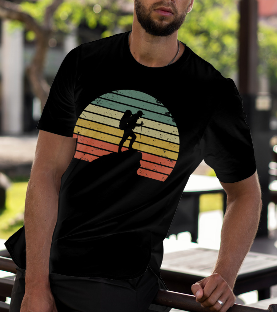 Vintage Hiking Retro Sunset Adventure T-Shirt