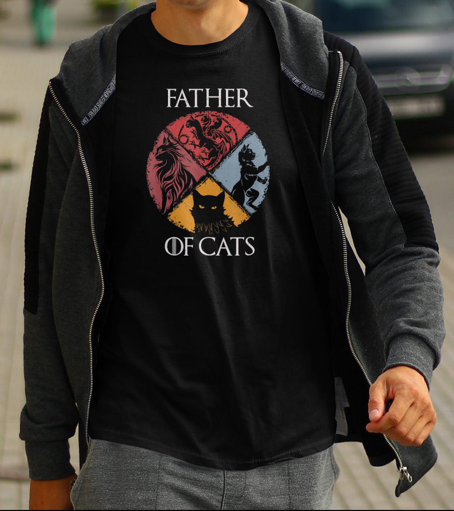 Father Of Cats Lovers Dad Fabulous Game Houses Inspired T-Shirt