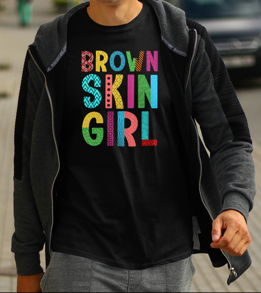 Brown Skin Girl Melanin Love Vibrant Colorful T-Shirt