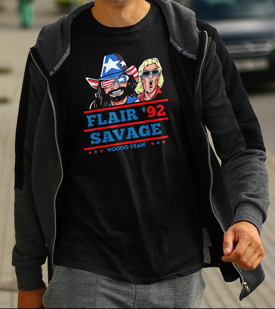 Flair '92 Savage Woooo Yeah Star-Spangled Duo T-Shirt