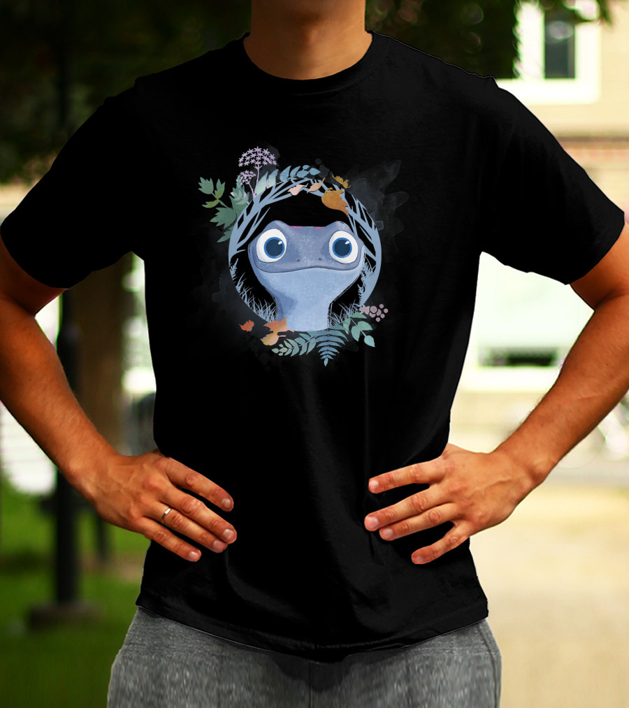 Disney Frozen 2 Bruni The Salamander Watercolor Forest Circle T-Shirt
