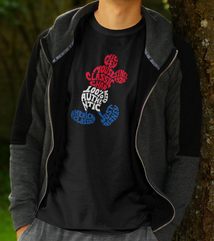 Disney Mickey Mouse American Classic 100% Authentic Since 1928 Just Character T-Shirt