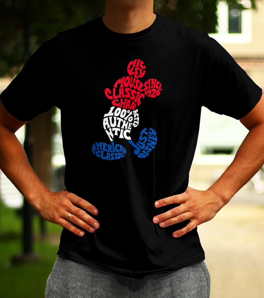 Disney Mickey Mouse American Classic 100% Authentic Since 1928 Just Character T-Shirt