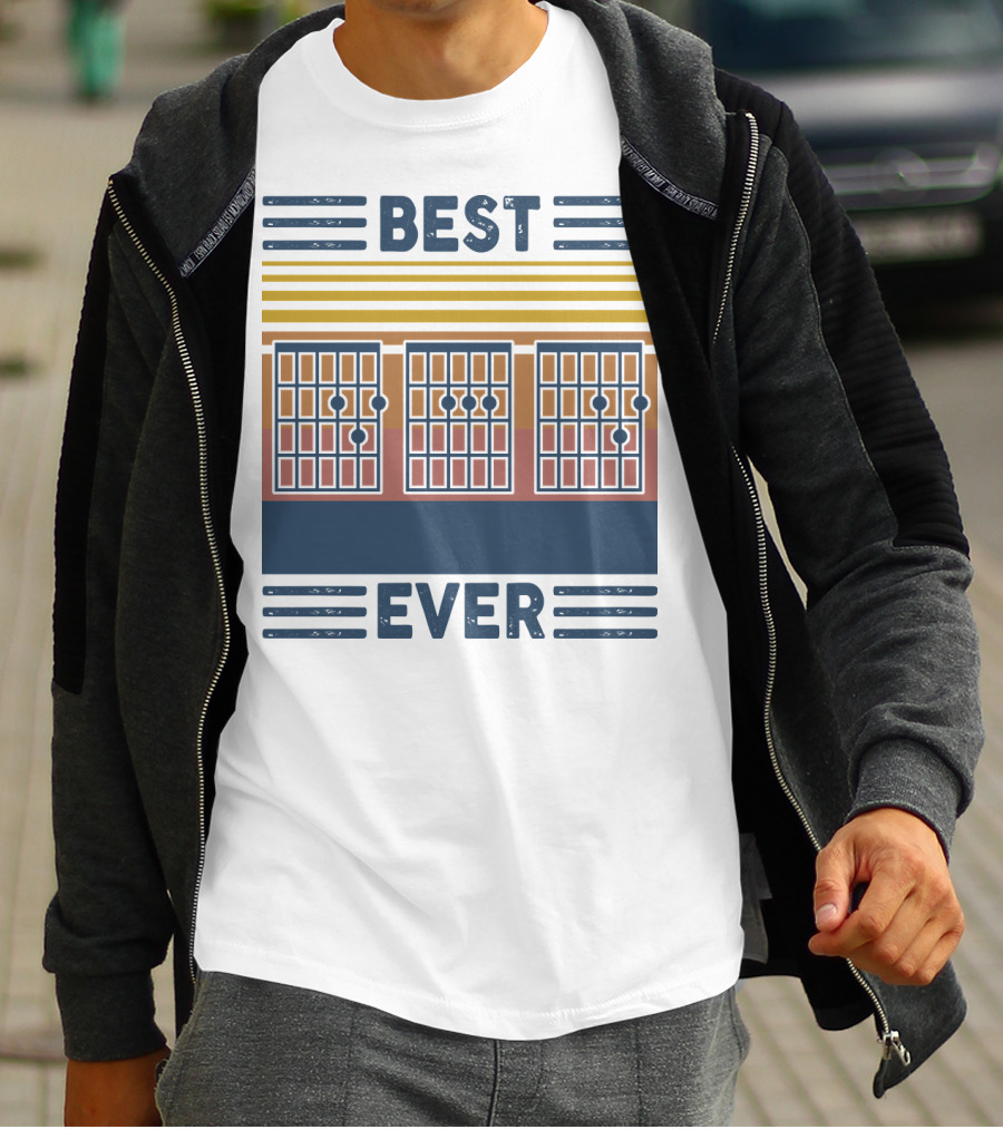 Best Chords Ever Vintage Guitar Father T-Shirt