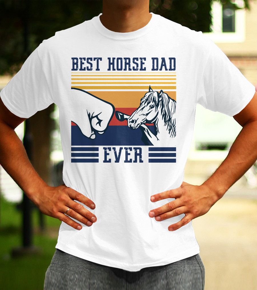Best Horse Dad Ever Fist Bump Vintage Father T-Shirt