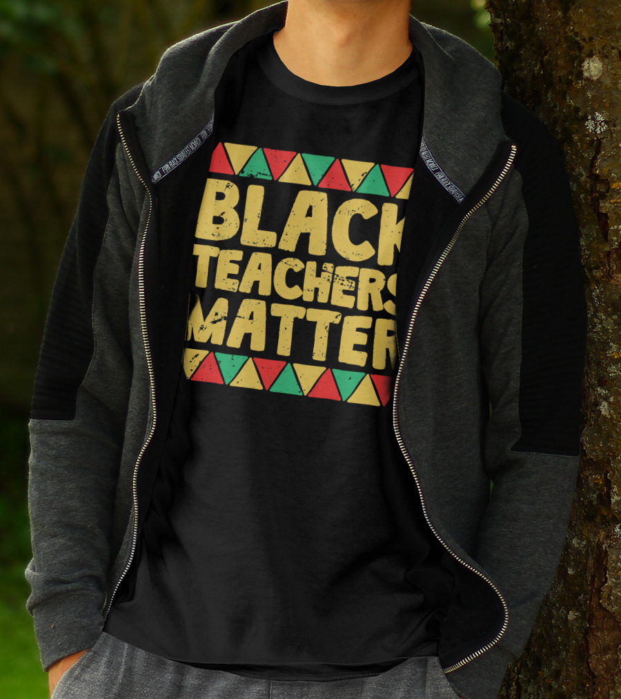 Black Teachers Matter History Month African Colors T-Shirt