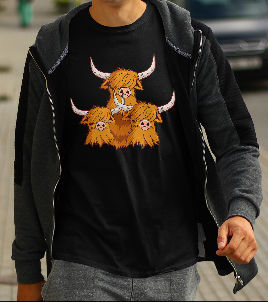 Scottish Highland Cow Trio Highland Cows T-Shirt