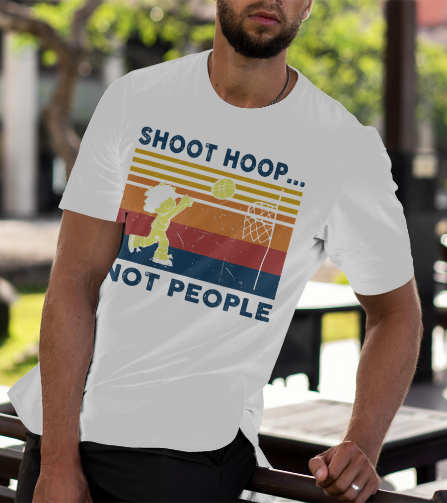 Shoot Hoop Not People Retro Basketball Stripes T-Shirt