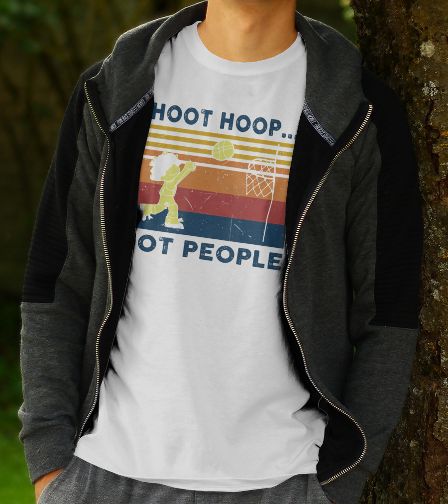 Shoot Hoop Not People Retro Basketball Stripes T-Shirt