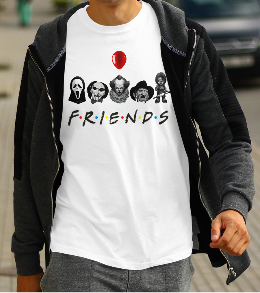 Horror Movie Characters Halloween Friends Balloon T-Shirt