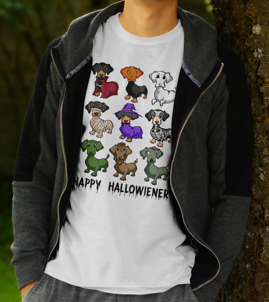 Happy Hallowiener Dachshund Costume Fun Halloween Dogs T-Shirt