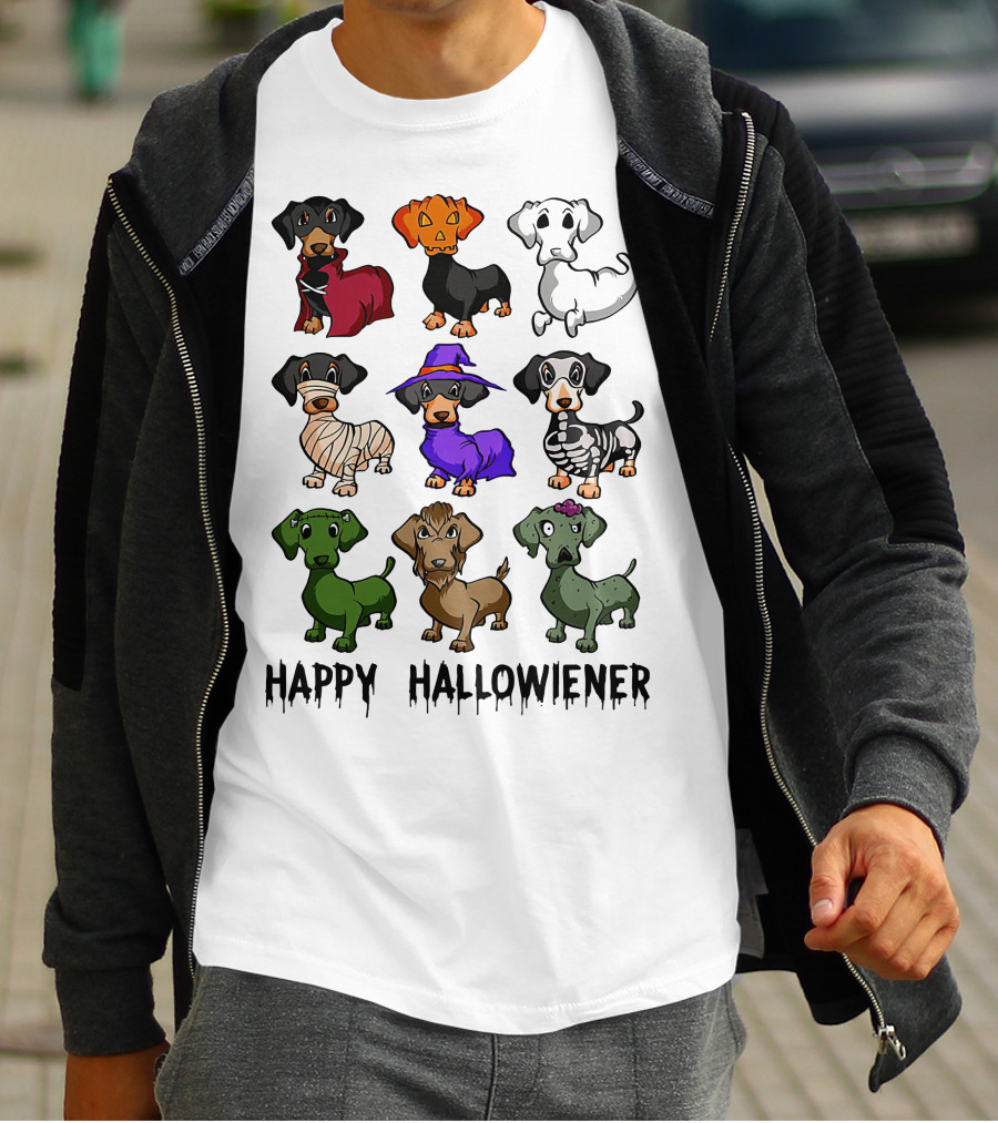 Happy Hallowiener Dachshund Costume Fun Halloween Dogs T-Shirt