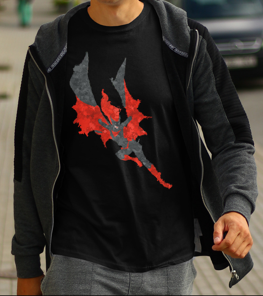 Batwoman Red And Black Silhouette Dynamic Action Pose T-Shirt