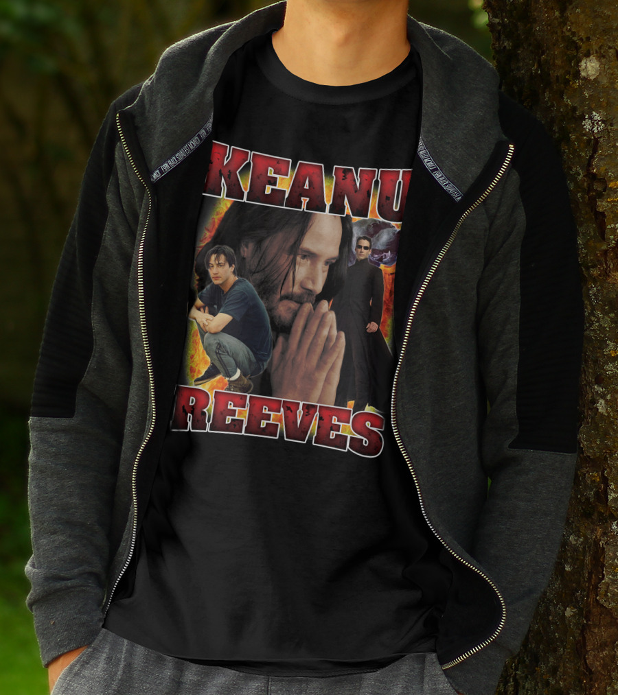 KEANU REEVES Collage With Iconic Movie Roles T-Shirt