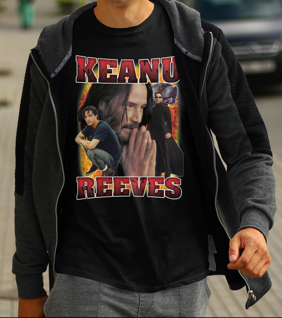 KEANU REEVES Collage With Iconic Movie Roles T-Shirt