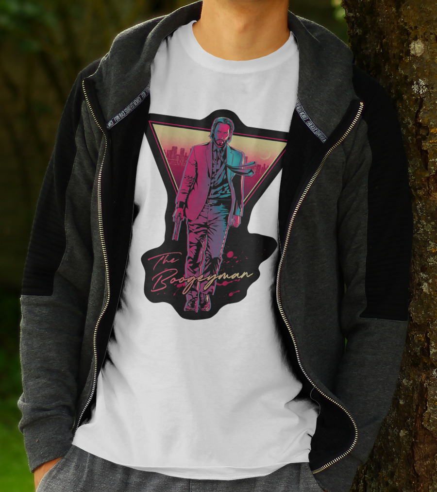Keanu Reeves The Boogeyman Neon Cityscape T-Shirt