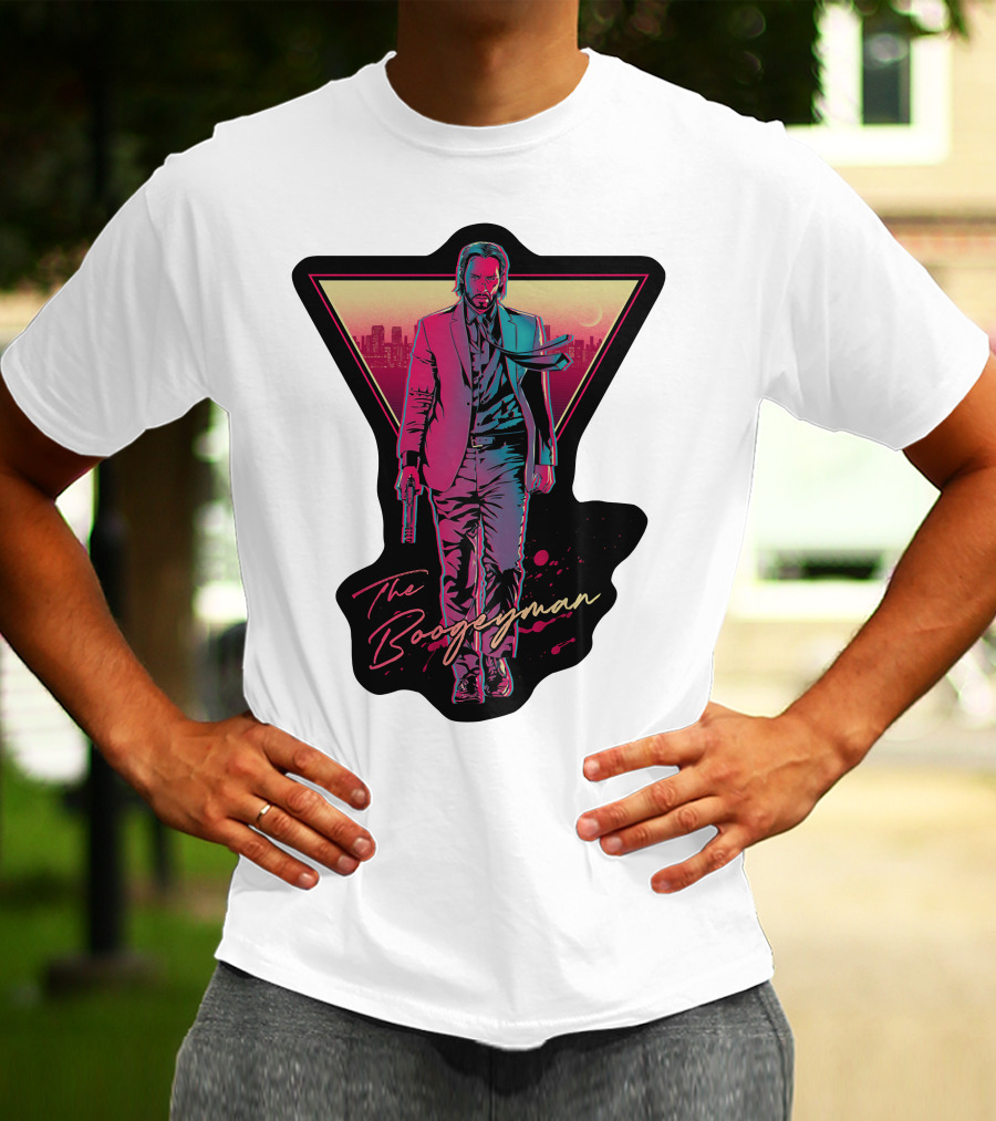 Keanu Reeves The Boogeyman Neon Cityscape T-Shirt