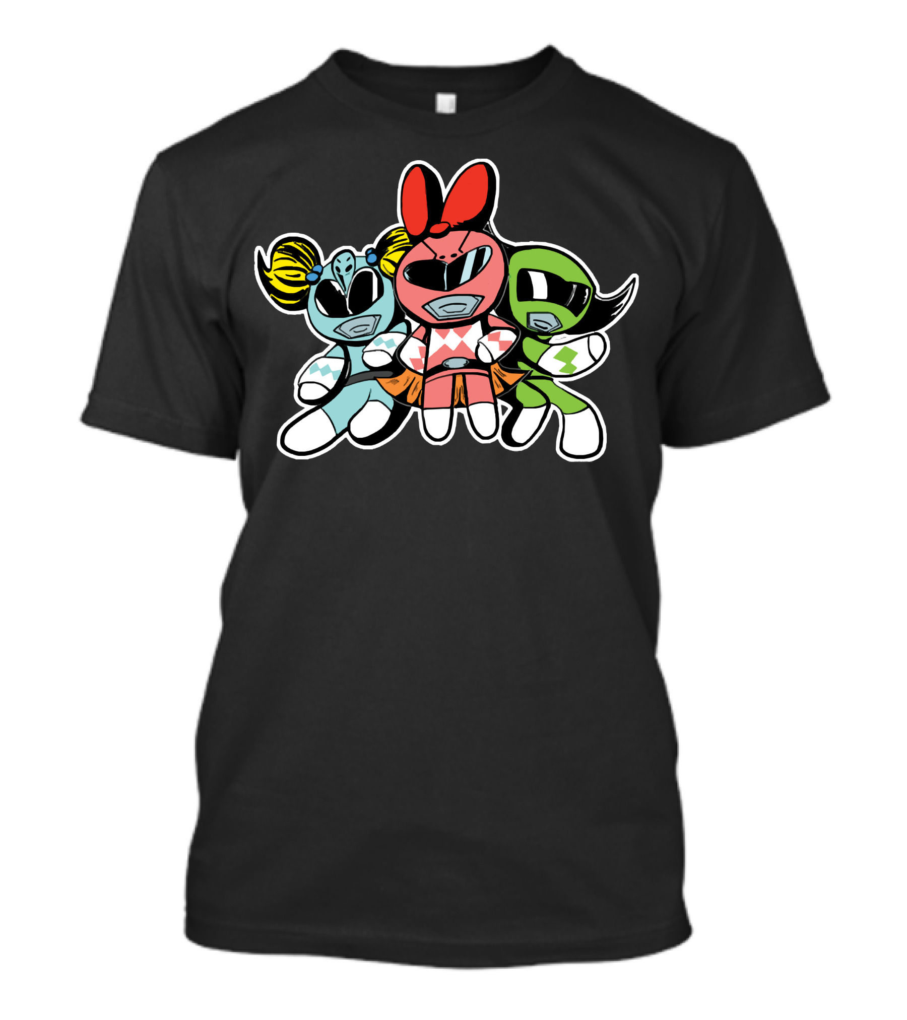 Powerpuff Girls Mighty Morphin Crossover Ranger Girls T-Shirt
