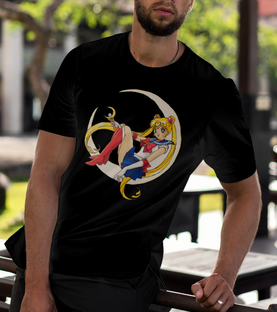 Sailor Moon Crescent Wand And Moon T-Shirt