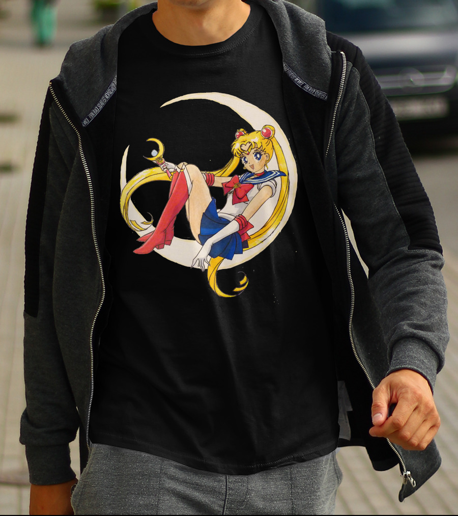 Sailor Moon Crescent Wand And Moon T-Shirt