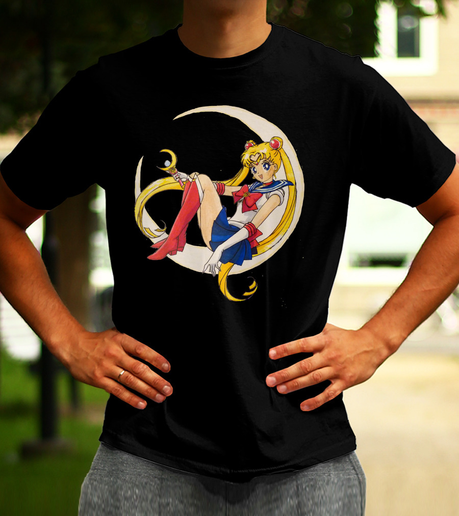Sailor Moon Crescent Wand And Moon T-Shirt