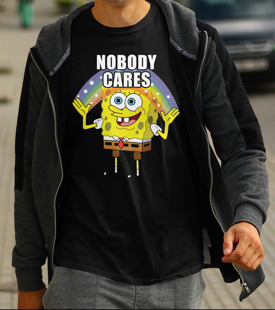 Spongebob Rainbow Nobody Cares T-Shirt