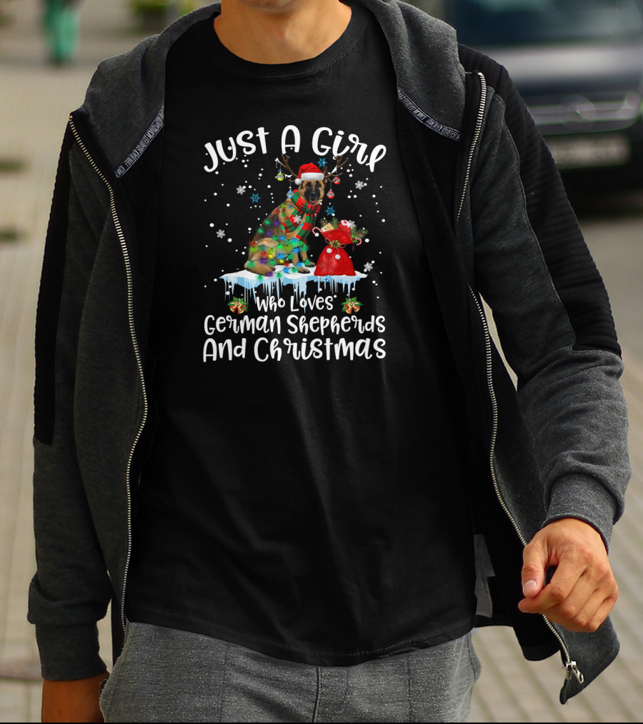 Just A Girl Who Loves German Shepherds And Christmas T-Shirt