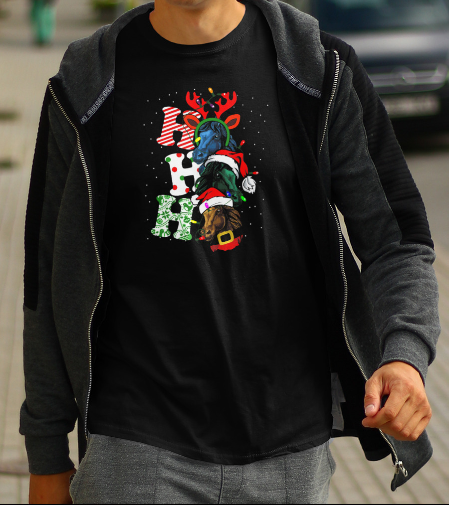 Ho Ho Ho Horse Reindeer Christmas Holiday T-Shirt
