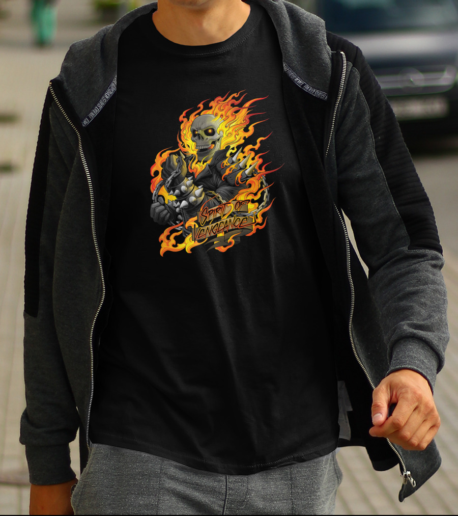 Ghost Rider Marvel Spirit Of Vengeance Flaming Skull T-Shirt