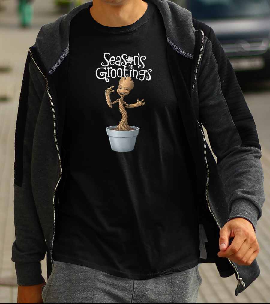 Marvel Groot Season's Grootings Holiday Season Greetings Christmas T-Shirt